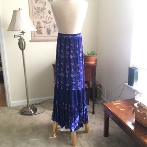 Pleated Floral Maxi Skirt
